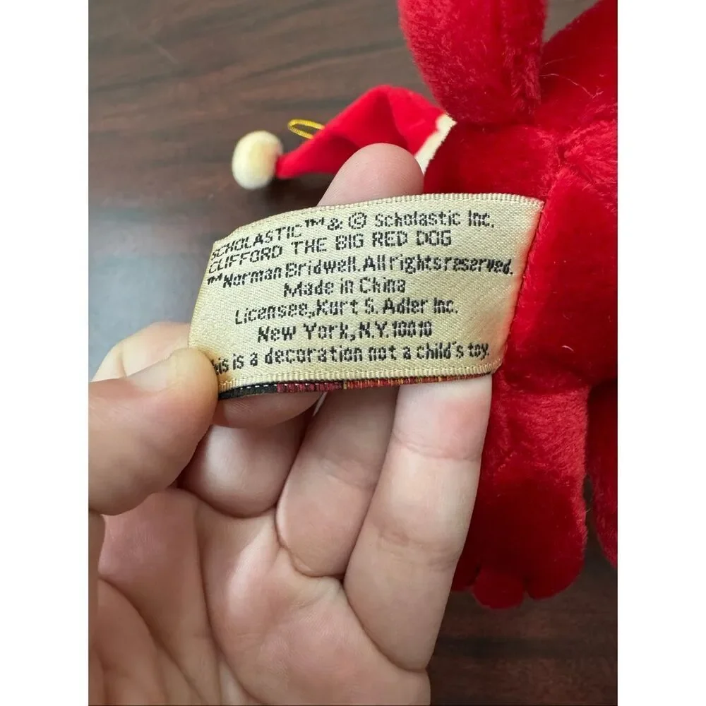 Vintage Clifford The Big Red Dog Plush Christmas Ornament
